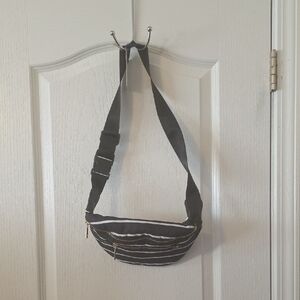 A New Day Black and White Striped Crossbody Belt Bag
